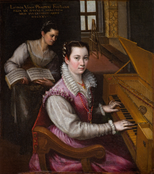 Autorretrato tocando la espineta