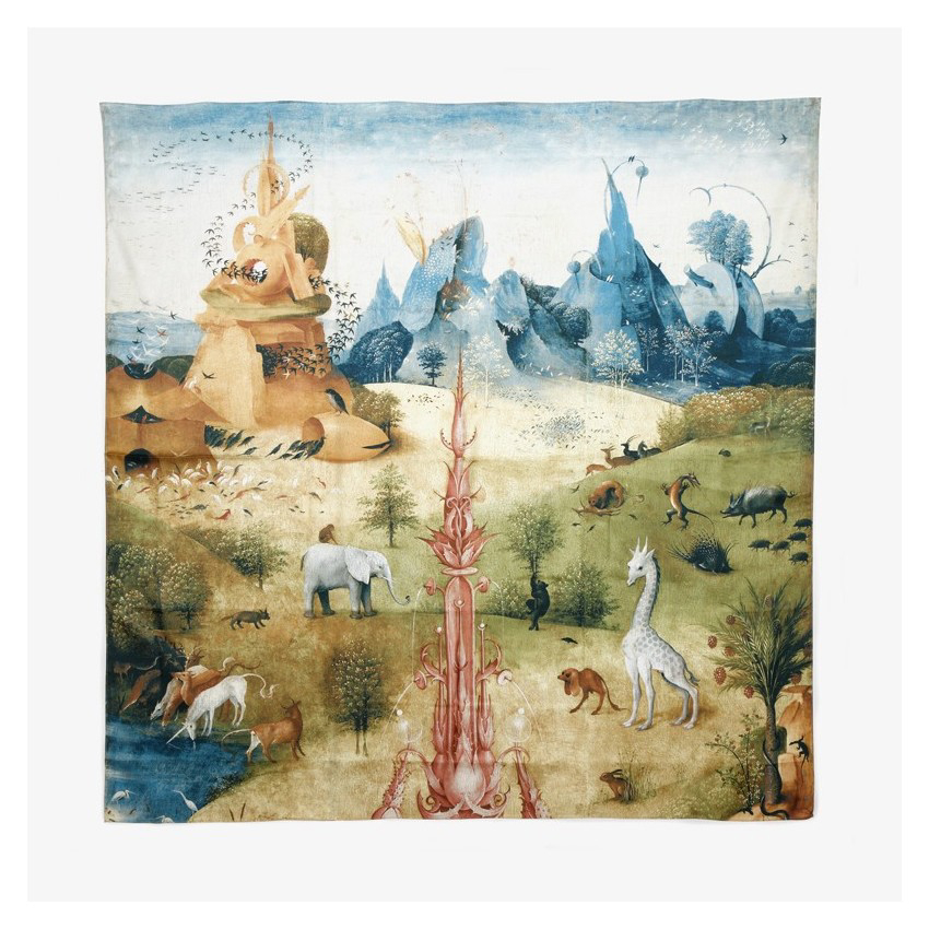 Pañuelo de seda "El jardín de las delicias"