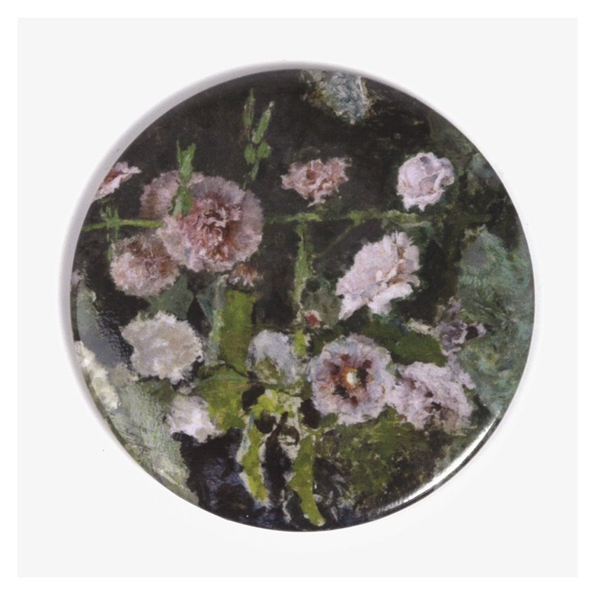 "Hollyhocks" pocket mirror