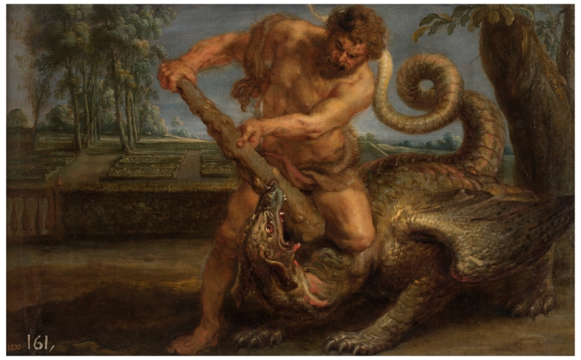 Hércules matando al dragón del jardín de las Hespérides